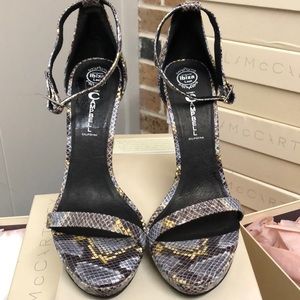 New Jeffrey Campbell grey yellow snake skin HEELS